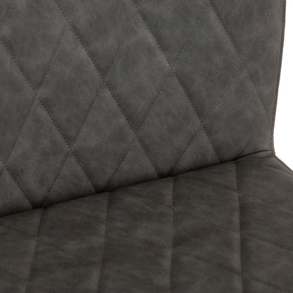Industrial Grey Diamond Stitch Dining Chair