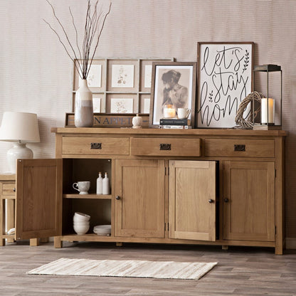 Winchester Oak Extra Large 4 Door Sideboard