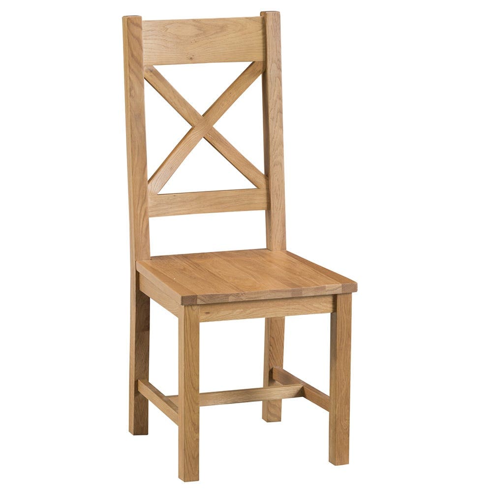 Winchester Oak Cross Back Chair With Wooden Seat