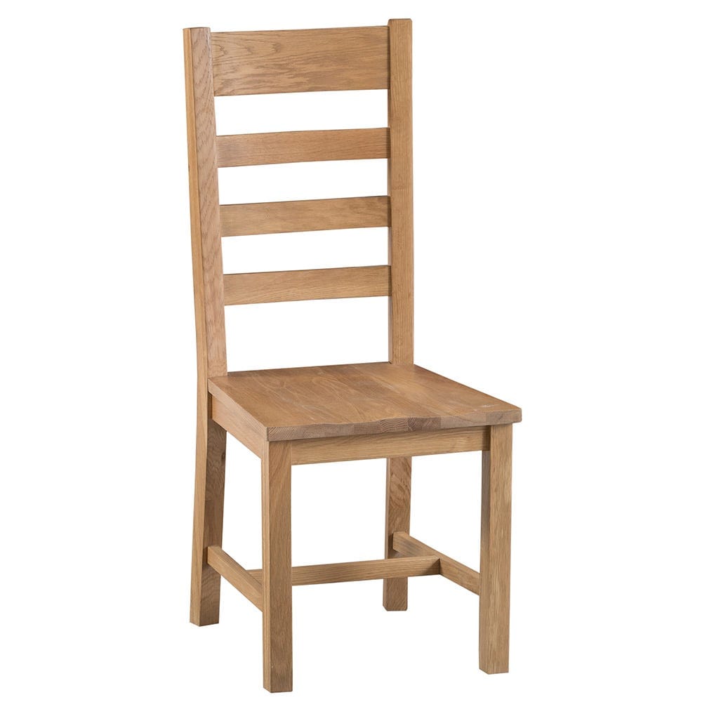 Winchester Oak Ladder Back Chair With Wooden Seat