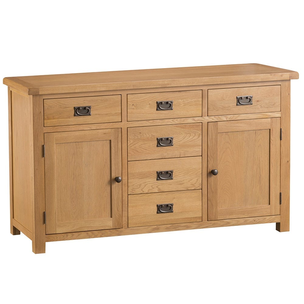 Winchester Oak Large 2 Door 6 Drawer Sideboard