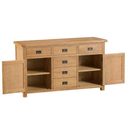 Winchester Oak Large 2 Door 6 Drawer Sideboard