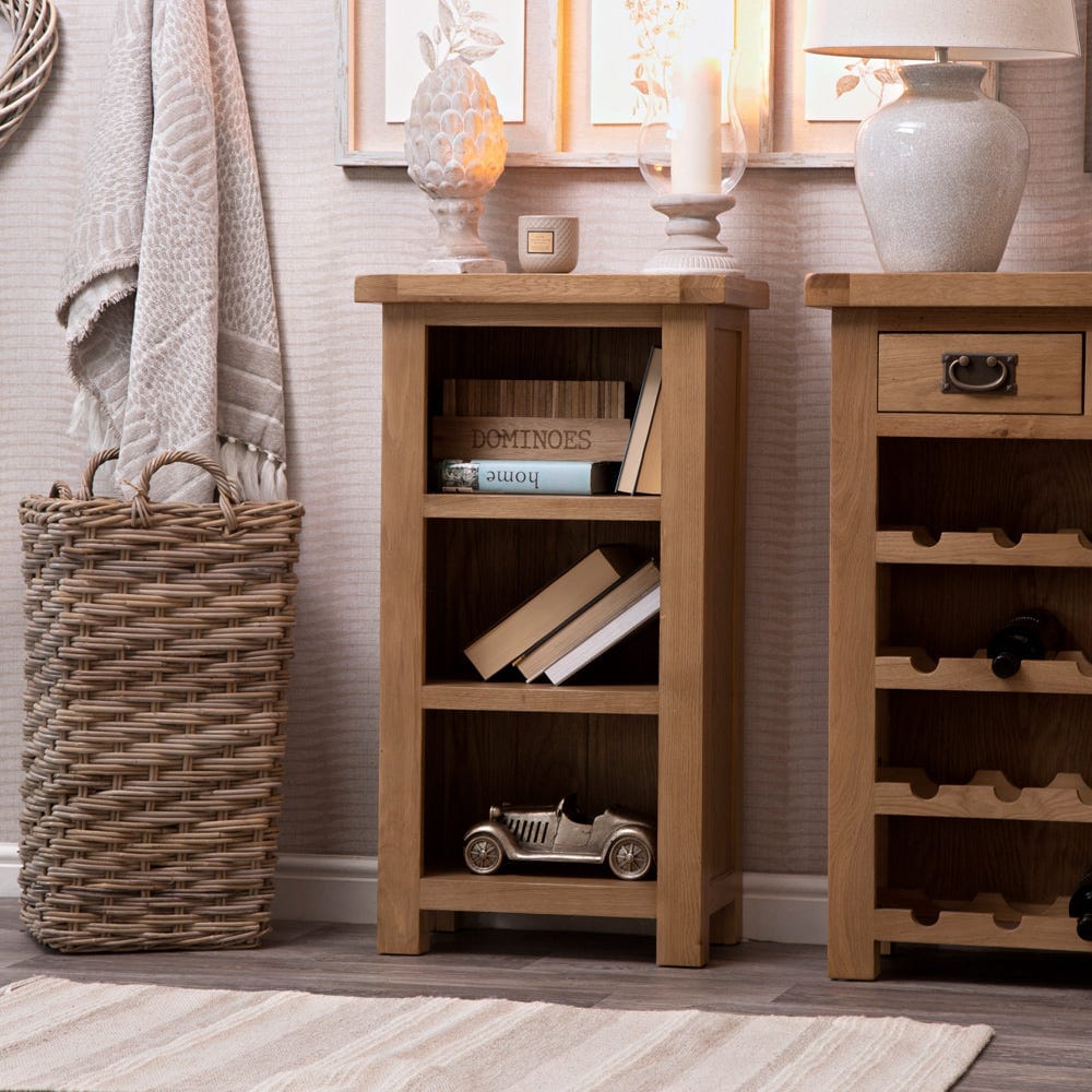 Winchester Oak Small Narrow Bookcase