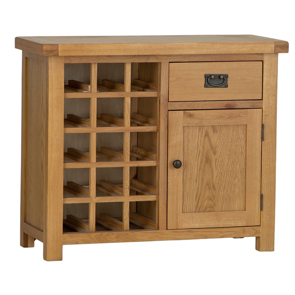 Winchester Oak Small Sideboard With Wine Rack