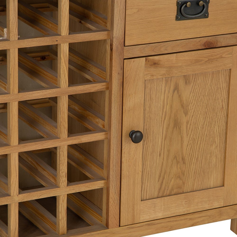 Winchester Oak Small Sideboard With Wine Rack