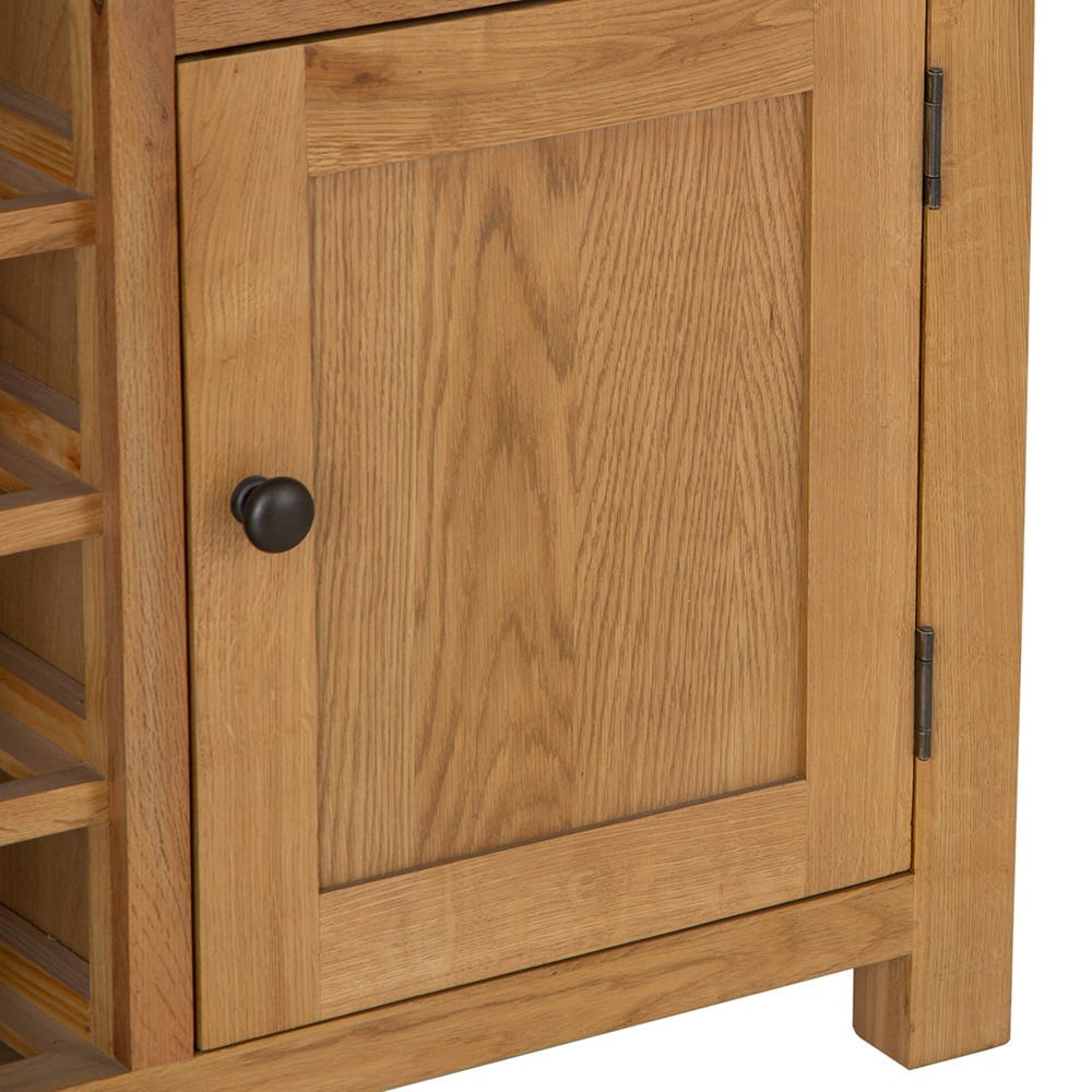 Winchester Oak Small Sideboard With Wine Rack