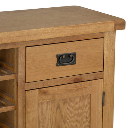 Winchester Oak Small Sideboard With Wine Rack