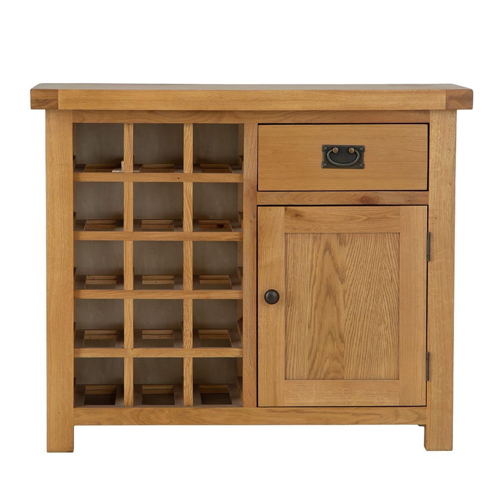 Winchester Oak Small Sideboard With Wine Rack