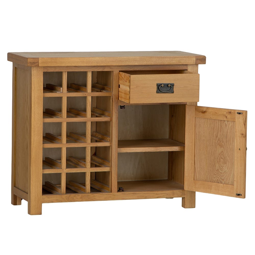 Winchester Oak Small Sideboard With Wine Rack