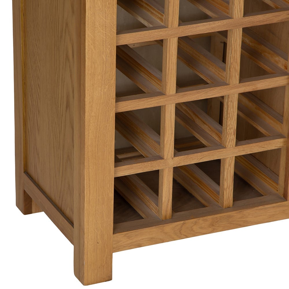 Winchester Oak Small Sideboard With Wine Rack