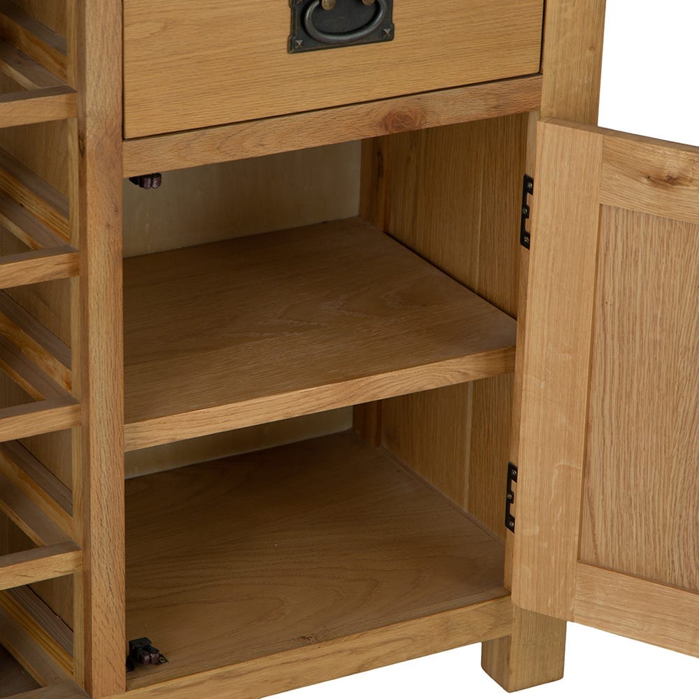 Winchester Oak Small Sideboard With Wine Rack