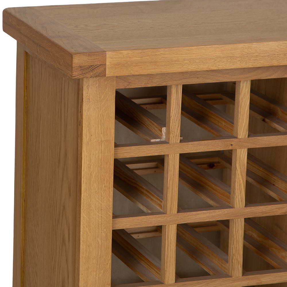 Winchester Oak Small Sideboard With Wine Rack