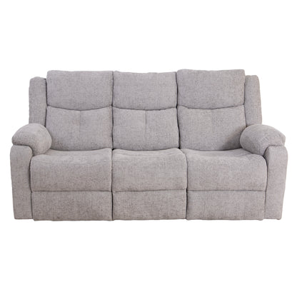 Rome Silver Power Recliner 3 Seater Sofa with Console