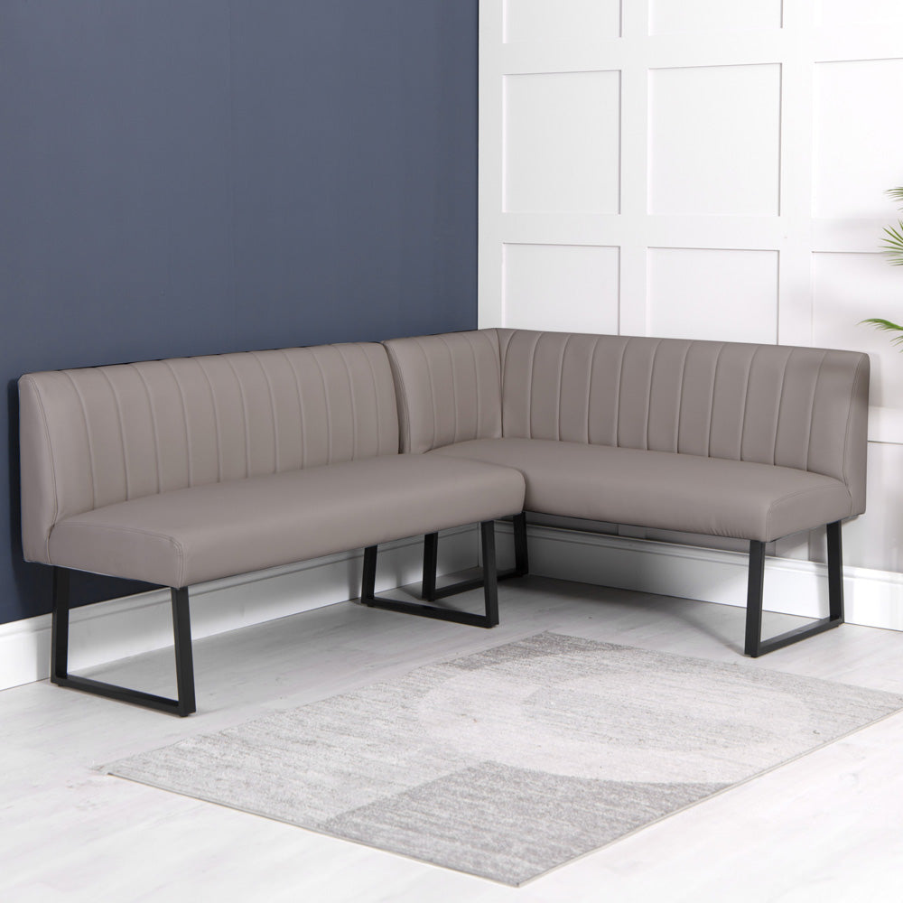 Charlesworth Taupe 142cm Left Hand Modern Industrial Dining Bench