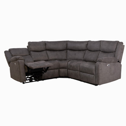 Rome Steel Power Corner Sofa with Console