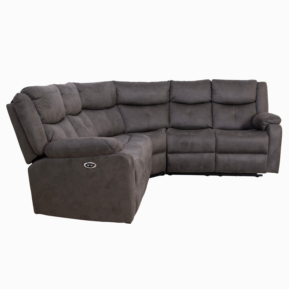 Rome Steel Power Corner Sofa with Console