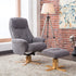 Dubai Swivel Recliner & Footstool - Lisbon Grey - The Furniture Warehouse