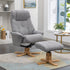 Dubai Swivel Recliner & Footstool - Lisbon Rock - The Furniture Warehouse