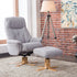 Dubai Swivel Recliner & Footstool - Lisbon Silver - The Furniture Warehouse