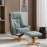 Dubai Swivel Recliner & Footstool - Lisbon Teal - The Furniture Warehouse