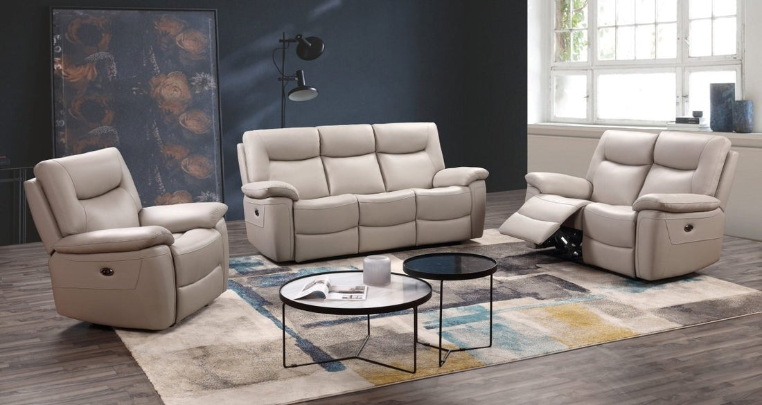 Ealing 3 Seater Power Pearl Grey - The Furniture Warehouse