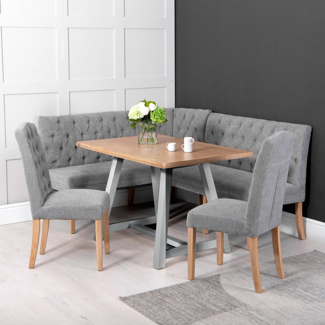 Eaton Grey Painted Fixed Top Table - The Furniture Warehouse