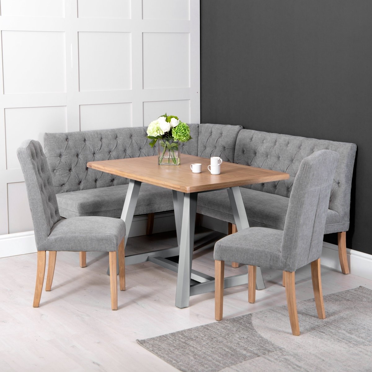Eaton Grey Painted Fixed Top Table - The Furniture Warehouse