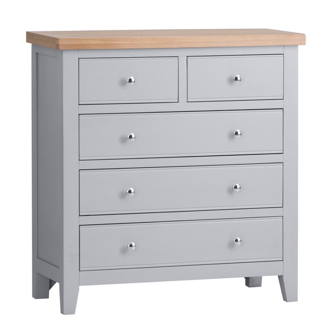Eaton Grey Painted Oak 2 Over 3 Chest - The Furniture Warehouse