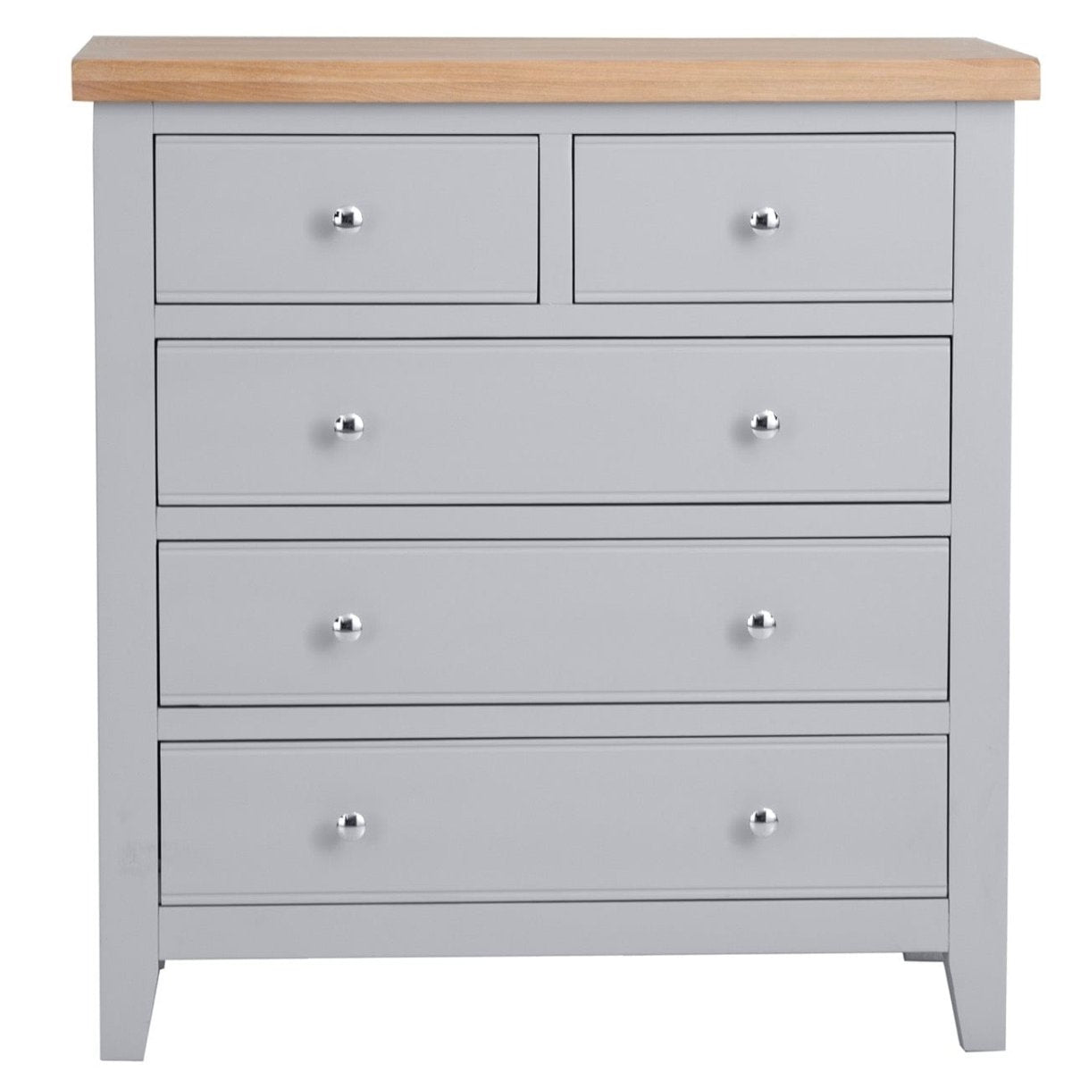 Eaton Grey Painted Oak 2 Over 3 Chest - The Furniture Warehouse