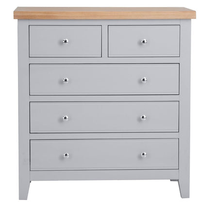 Eaton Grey Painted Oak 2 Over 3 Chest - The Furniture Warehouse