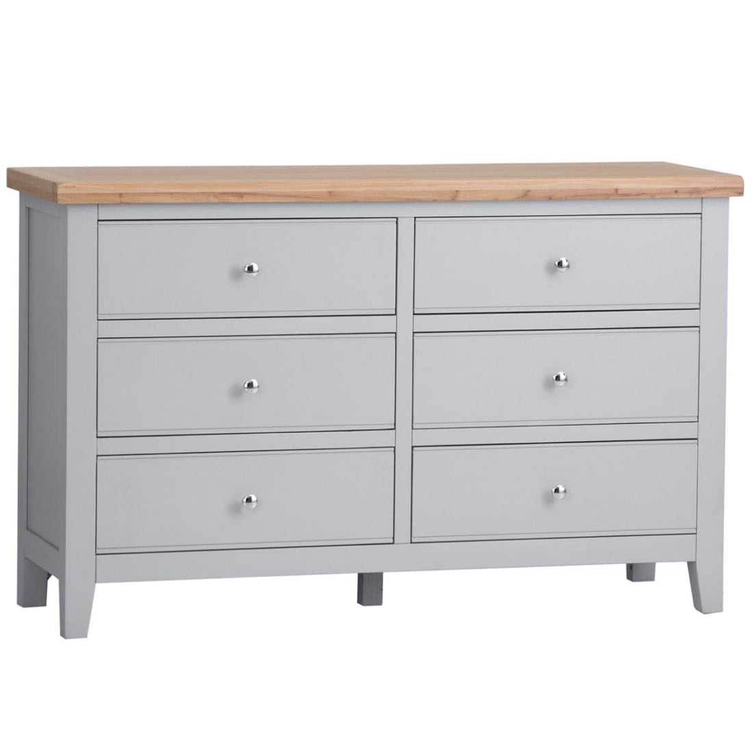 Eaton Grey Painted Oak 6 Drawer Chest - The Furniture Warehouse