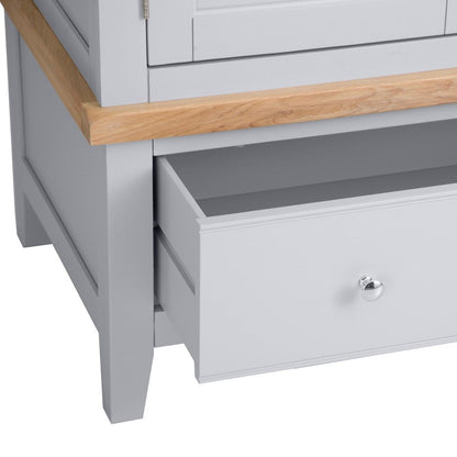 Eaton Grey Painted Oak Double Wardrobe - The Furniture Warehouse