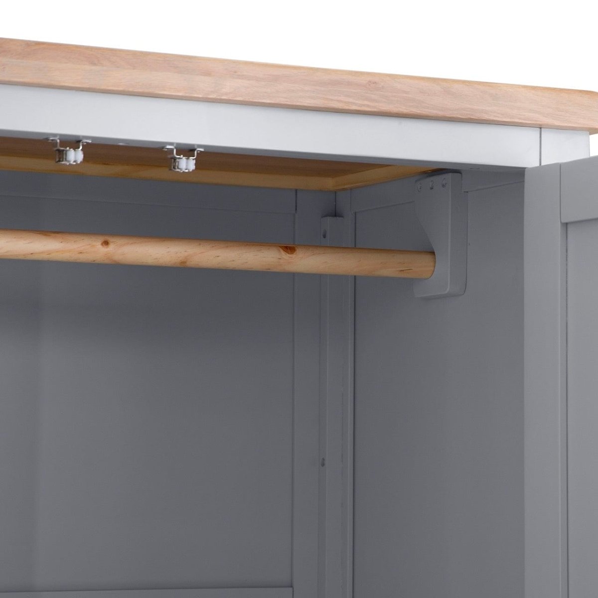 Eaton Grey Painted Oak Double Wardrobe - The Furniture Warehouse