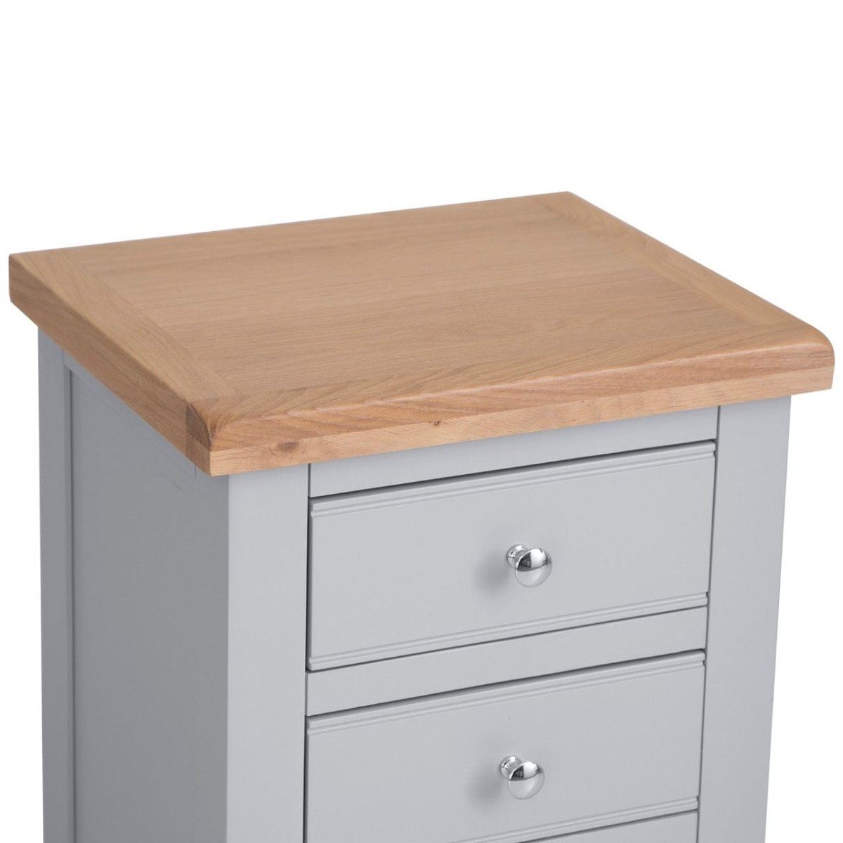 Eaton Grey Painted Oak Large Bedside Table - The Furniture Warehouse