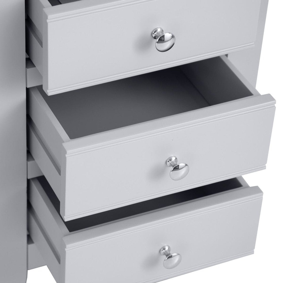 Eaton Grey Painted Oak Large Bedside Table - The Furniture Warehouse
