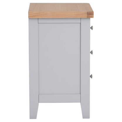 Eaton Grey Painted Oak Large Bedside Table - The Furniture Warehouse