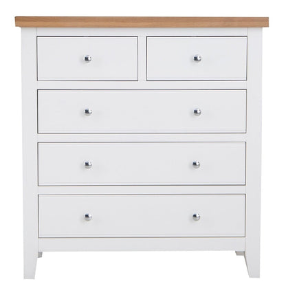 Eaton White Painted Oak 2 Over 3 Chest - The Furniture Warehouse