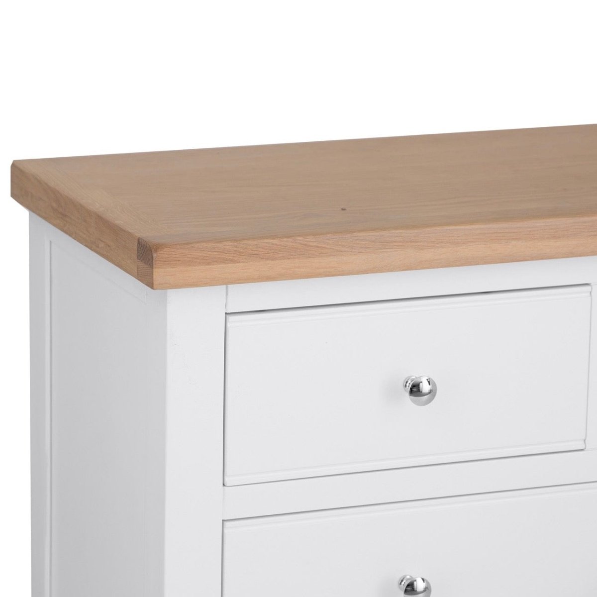 Eaton White Painted Oak 2 Over 3 Chest - The Furniture Warehouse