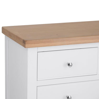 Eaton White Painted Oak 2 Over 3 Chest - The Furniture Warehouse