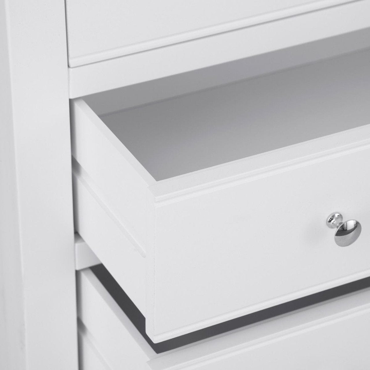 Eaton White Painted Oak 2 Over 3 Chest - The Furniture Warehouse