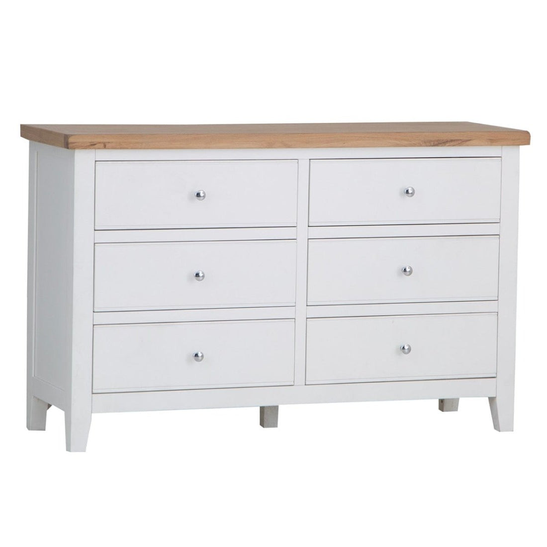 Eaton White Painted Oak 6 Drawer Chest - The Furniture Warehouse