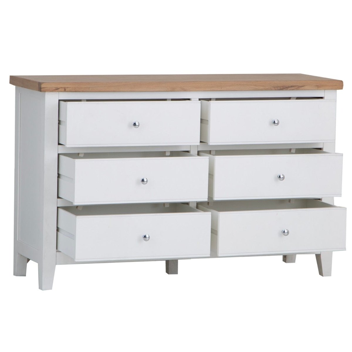 Eaton White Painted Oak 6 Drawer Chest - The Furniture Warehouse