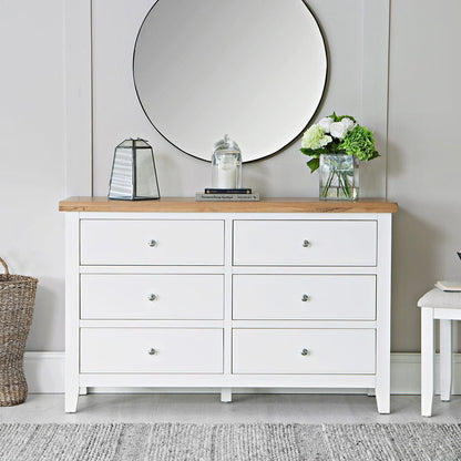 Eaton White Painted Oak 6 Drawer Chest - The Furniture Warehouse