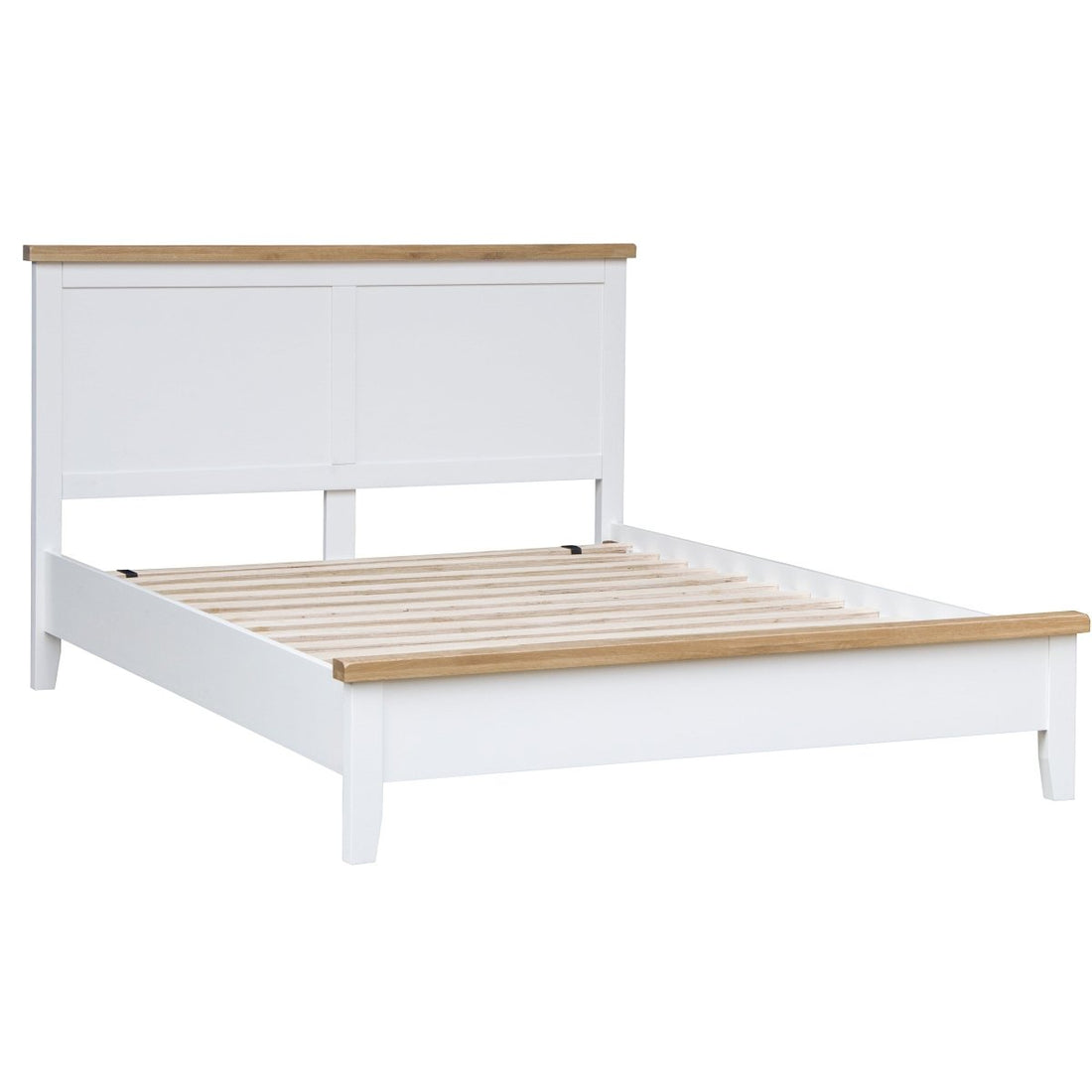 Eaton White Painted Oak Double Bed Frame - The Furniture Warehouse