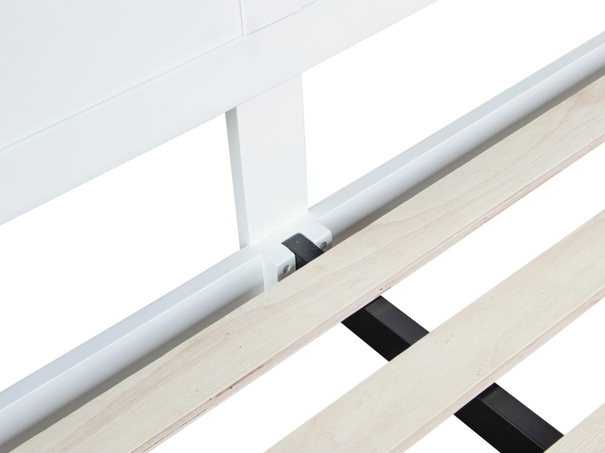 Eaton White Painted Oak Double Bed Frame - The Furniture Warehouse