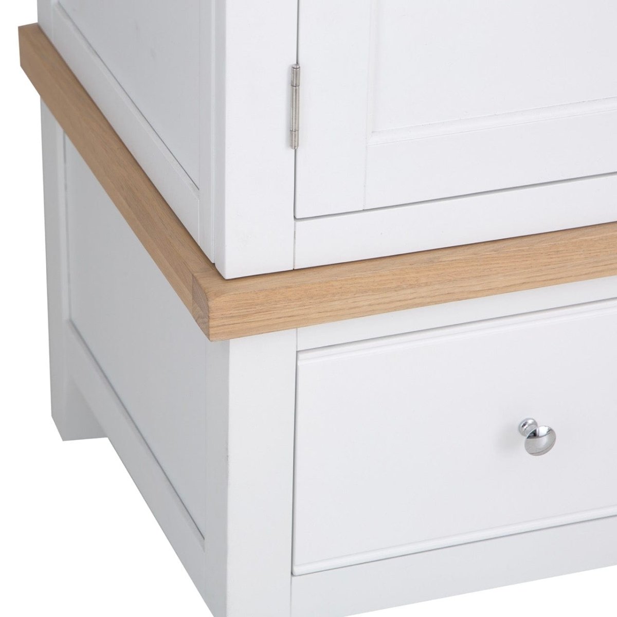 Eaton White Painted Oak Double Wardrobe - The Furniture Warehouse