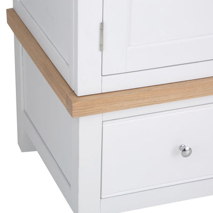 Eaton White Painted Oak Double Wardrobe - The Furniture Warehouse