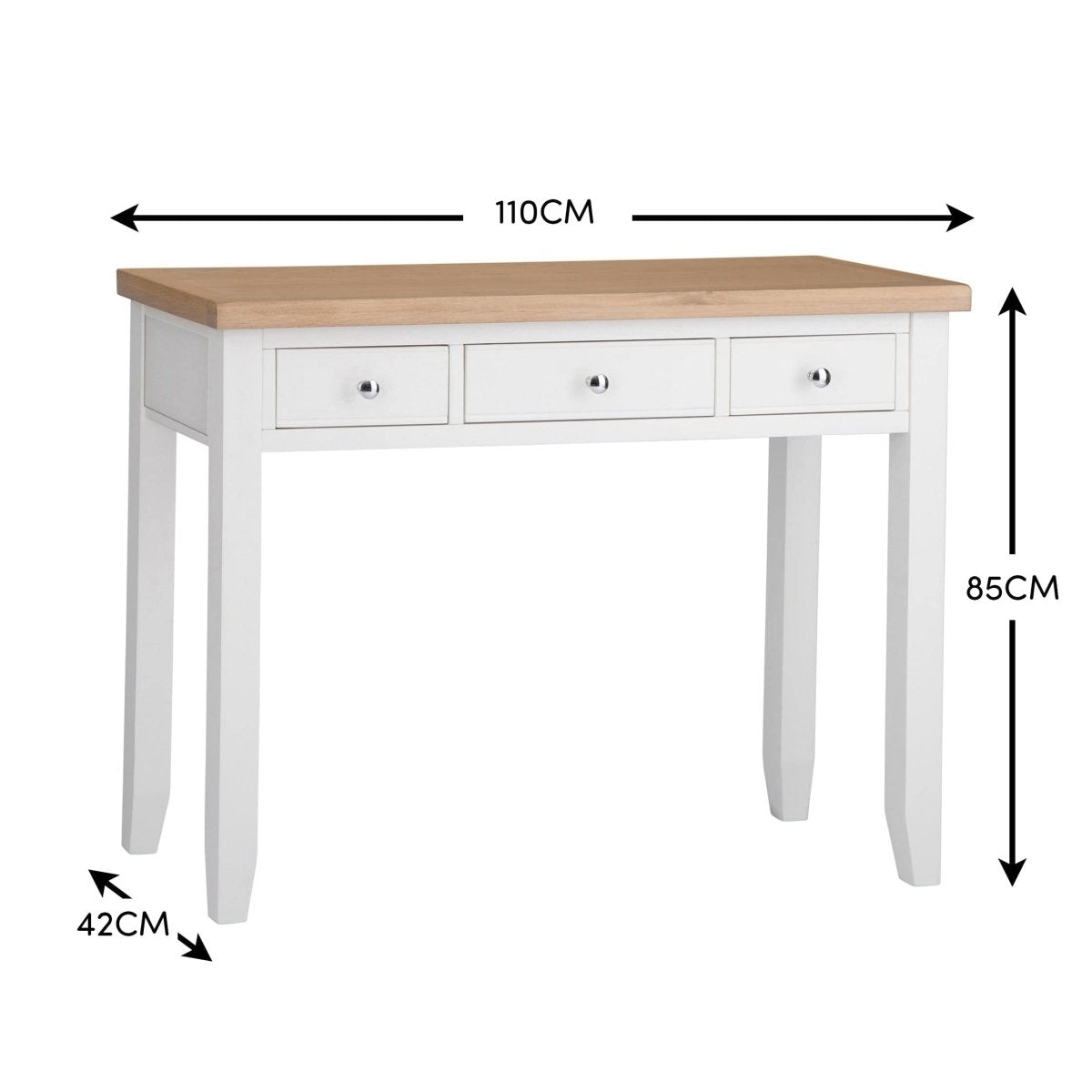Eaton White Painted Oak Dressing Table - The Furniture Warehouse