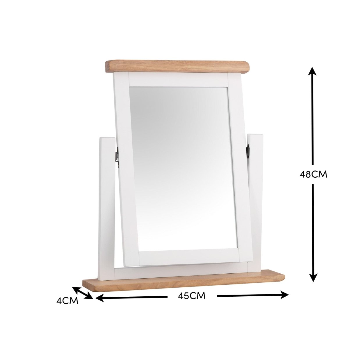 Eaton White Painted Oak Dressing Table Mirror - The Furniture Warehouse