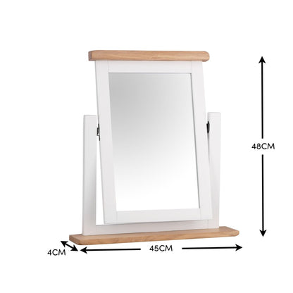 Eaton White Painted Oak Dressing Table Mirror - The Furniture Warehouse